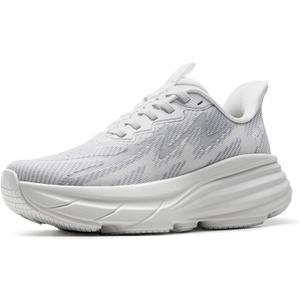 ALLSWIFIT Women's Slip On Walking Shoes Hands-Free Cushion Running Tennis ActiveSolid Non-Slip Comfortable Workout Gym Athletic Fashion Sneakers (7, White)