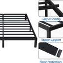 DiaOutro 9 Inch King Bed Frame Heavy Duty Low Profile Metal Platform No Box Spring Needed Mattress Foundation, Easy to Assembly, Noise Free, Black