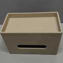 Tissue Box Cover Rectangle with Storage Tray, PU Leather Tissue Holder for Bathroom Vanity Countertop Night Stands Bedroom Office Desk, Stylish Rectangular Tissue Box Holder (Beige)