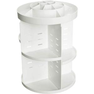 360 Degree Rotation Storage Box Makeup Organizer Cosmetic Storage Box Circle with Tray Storage Cosmetic Makeup Organizer Case (D)