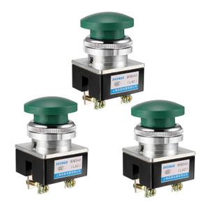 uxcell Push Button Switch Green Momentary AC 380V 5A Mushroom Head Pushbutton Switches 30mm Panel Mount Pack of 3