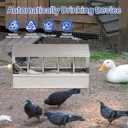 Automatic Chicken Waterer Stainless Steel Large Metal Chicken Waterer System Poultry Waterer Dispenser with Float Valve Kit Hose Accessories for Pigeon, Duck, Goose