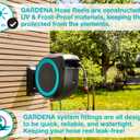 GARDENA (18630) Retractable Garden Hose Reel 115' x 1/2" Wall Mounted, Automatic Retraction & Length Lock for Easy Watering. Heavy Duty Swivel Bracket 180, Includes Nozzle. Made in Europe