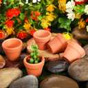 Gerrii 50 Pcs Mini 1. 2 Inch Terracotta Pots Bulk Small Clay Tiny Miniature Cactus Flower Succulent Plant Nursery Pots with Drainage Holes for Craft Indoor Outdoor Plants(Terracotta)