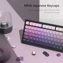 Womier MOA Keycaps Japanese, PBT Keycaps 60 75 100 Percent,Cute Dye-Sublimation 134 Keys Custom Keyboard Key Cap for Cherry Gateron MX Switches Mechanical Keyboards, Gradient Purple