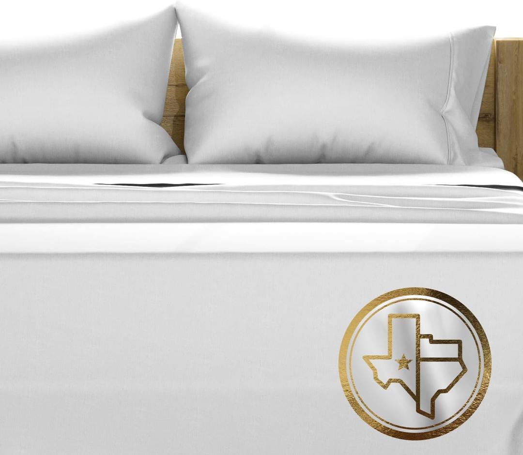 TEXAS LINEN CO. 100% Egyptian Cotton Sheets King Size - 1500 Thread Count King Size Sheets Set, 4 PC Luxury Bedsheet (Light Grey), Soft, Cooling, 17" Deep Pocket Sateen Weave Bedsheet Set