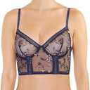 Huit Women's Stretch Lace Pattern Bustier Blue, 90D/34D