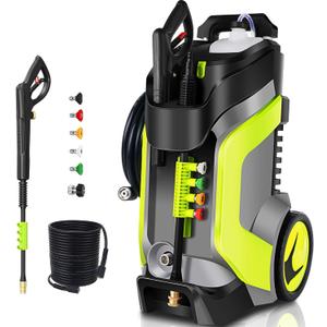 Electric Pressure Washer 5000PSI 4.0GPM Power Washers with M22-14mm Pressure Hose 33FT, Power Sprayers High Pressure with 1/4" QC Compatible Surface Cleaner for Home Cars Driveways, Green