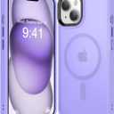 Magnetic for iPhone 15 Case [Compatible with Magsafe & Military-Grade Protection] Slim Protective Translucent Matte iPhone 15 Phone Case 6.1 inch, Light Purple