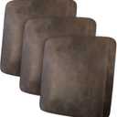 Leather Look Couch Cushion Covers Sofa Seat Slipcovers Sets Couches Furniture Protector for Sectional Armchair Loveseat Pets Kids Stretch Spandex Fabric, Machine Washable (3 Cushion Sofa, Brown)