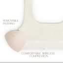 Square Neck Padded Sports Bra, Push Up Sports Bra for Women, Cute Comfy Seamless Scoop U Back Low Impact Workout Gym Yoga Bra (M)