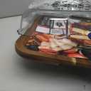 FARBERWARE BuildABoard Acacia Cutting Board with Builtin Storage Compartments, Clear Locking Lid & White Handles, Great for Charcuterie & Snacks