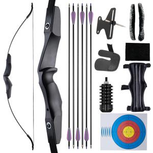 Takedown Recurve Bow for Adults & Beginners, 18/30/40 Lbs Archery Hunting Bows for Target Practice & Outdoor Shooting, 52IN