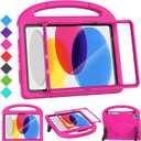 SUPLIK Kids Case for iPad A16 11-Inch 2025 (11th Gen) & iPad 10th Generation (10.9" 2022), Durable Shockproof Stand Cover with Screen Protector/Pencil Holder/Handle for Kids, Pink