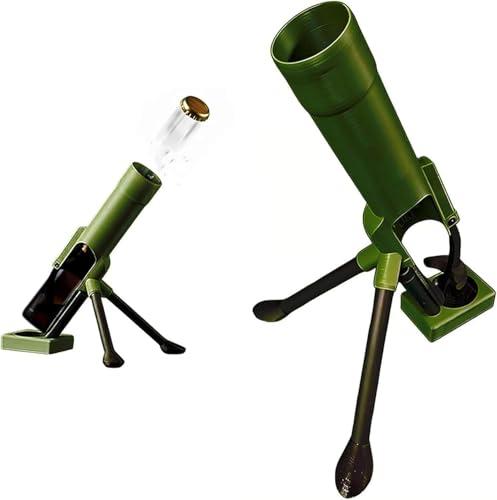 6 Colors Mortar Beer Bottle Opener,Big Tactical Push Down Automatic Cap Launcher,Funny Heavy-Duty Mortar Beer Bottle Opener Bar Gadget for Men,Military Enthusiast Gift,Home Party Decor (1- Army Green)