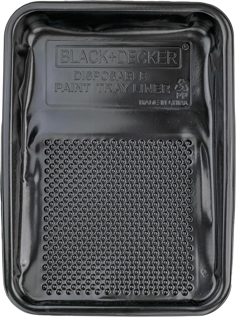 Black+Decker Paint Tray Liner - 10 Pack: Convenient Disposable Liners for Easy Cleanup - Compatible with Standard Paint Trays - Ideal for DIY Projects and Professional Painting Jobs