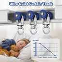 Curtain Single Tracks Ceiling or Wall Mounting with Silent Rollers 4.9ft | Aluminum Heavy-Duty Sliding Rails Curtain Track for Curtains Drapes and Room Dividers Living Room Bedroom,White