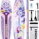 Hiwave Inflatable Paddle Board 11 '* 34 "* 6" Extra Wide Sup Board, 420lb Capacity Paddle Board for Adults, Suitable for Sea and Lakes, 2+1Family Board