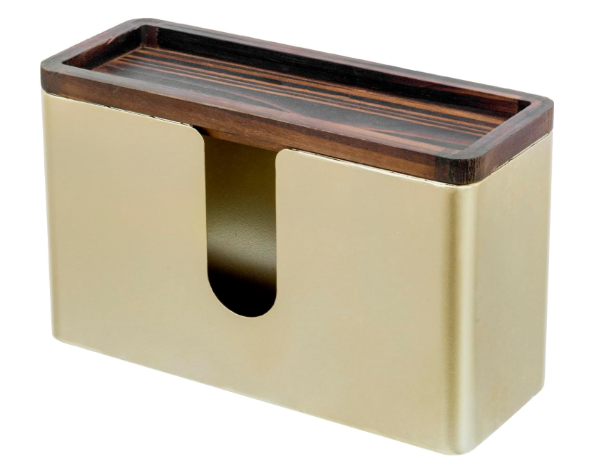 MyGift Gold Paper Towel Holder  Wall Mounted Paper Towel Dispenser & Bathroom Napkin Holder