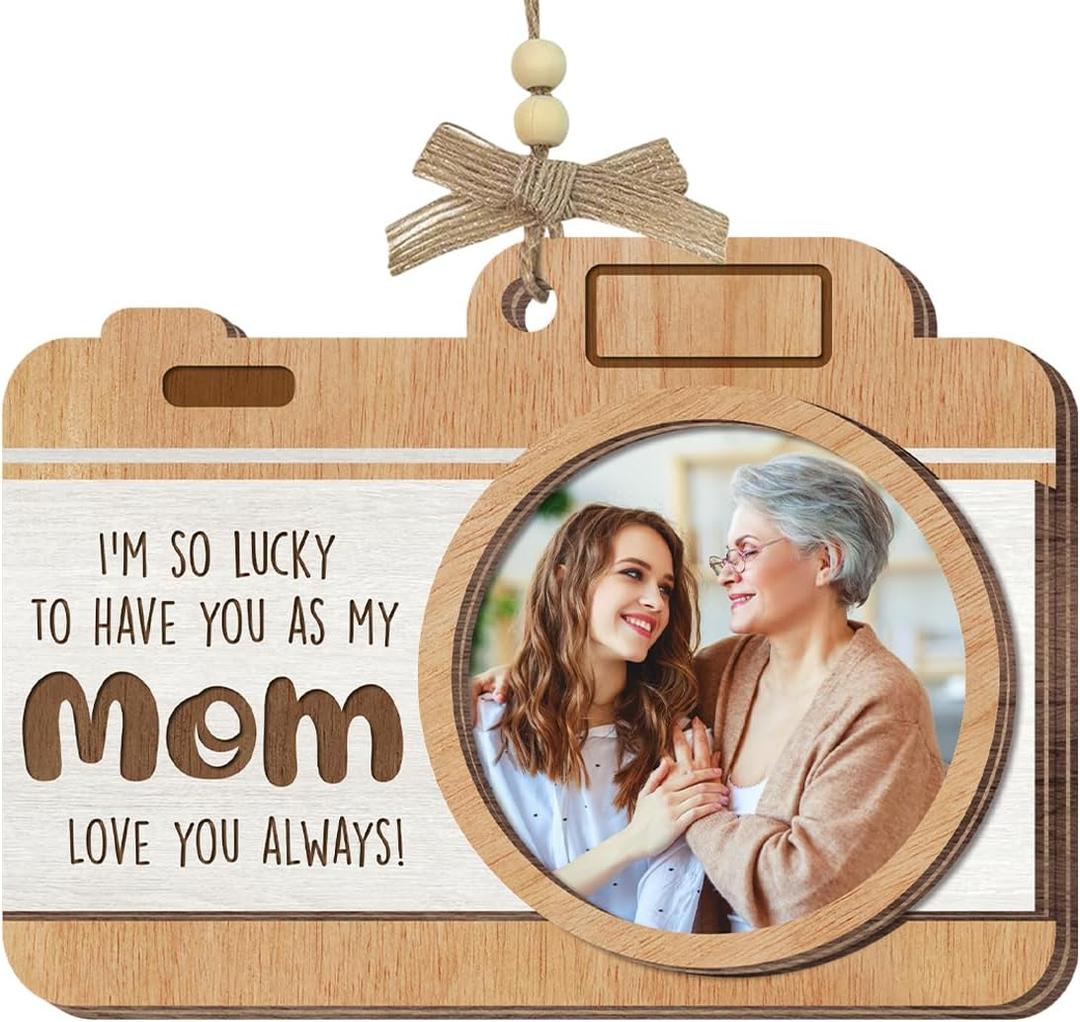 2 x Tiny Detalles Mothers Day Gifts for Mom from Daughter Son, 3-Layer Wooden Picture Frame Ornament, Birthday Gifts for Mom Mother in Law Step Mama, Custom Photo Keepsake