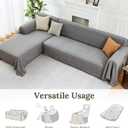 HOMERILLA Sectional Couch Covers for Sectional Sofa L Shaped Sofa Cover Blanket 2 Pieces L Shape Furniture Protector for Pets Dogs (Light Grey, XX-Large)