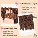 8 Packs Burmese Curly Crochet Hair 18inch Knotless Pre-Separated Crochet Hair With Spiral Curl Synthetic Hair for Women,Easy to Detangle and Install(18inch,30#)