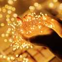 Fairy Lights,  Copper Wire Firecracker Firefly Lights Waterproof Cluster String Lights for Ceiling Bedroom Wreath Window Wedding Christmas Tree Decor, Warm White (No Remote)