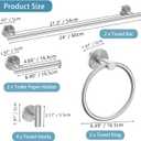 Newfun 10-Pieces Bathroom Hardware Set, Includes 24 Inch Towel Racks for Bathroom Wall Mounted, Toilet Paper Holder, Towel Hooks for Bathrooms, Towel Rings for Bathroom Wall (Brushed Nickel)