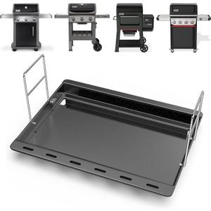Utheer Ceramic Full-Size Griddle Insert for Weber Searwood 600/600 XL Grills and Large Spirit Series Grill, Spirit I&II 300 Series, for Weber 6787 7638 Nonstick, Easy Clean, Even Heat for Outdoor BBQ