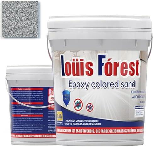 Louis Forest Floor Coating, 2025 Waterproof Floor Paint, Epoxy Colored Sand Paint (Dark Gray,2.78-3.13 sqm (5kg))