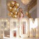 Froova Prom Marquee Letters for 2026 Graduation Decorations Light Up Sign 3FT Large Mosaic Letters Cardboard Pre-Cut Frame for Class of 2026 High School College Grad Prom Party Sign Backdrop Party