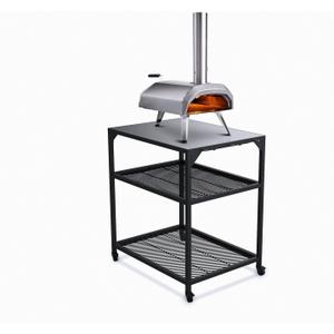 Ooni Medium Modular Table - 31x22x35" Pizza Oven Table Cart, Stainless Steel Pizza Oven Stand, Grill Barbecue Stand, Outdoor Table, Pizza Oven Accessories, Outdoor Pizza Oven Tables, Pizza Station
