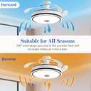 42'' Retractable Ceiling Fan with Lights, Smart Ceiling Fan Light with Bluetooth Speaker, App Control for Dimming & RGB Color Change Reversible Bedroom Living Room