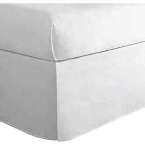 Today’s Home Classic Tailored Bed Skirt Dust Ruffle, Cotton Blend Design, 14" Drop Length, Twin, White