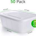 Prep Naturals 25 oz Meal Prep Containers - BPA-Free Food Storage Containers with Lids - Microwave & Freezer Safe Soup Bowls with Lids - Dishwasher Safe Meal Prep Bowls - Pack of 50, Clear