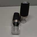 XinXu Gravity Electric Pepper and Salt Grinder Set, Adjustable Coarseness, Battery Powered with LED Light, One Hand Automatic Operation, Black -2 Pack (2.5*2.5*7.9inch)