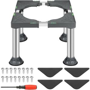 Mini Fridge Stand Height 12.2"-13.4" Adjustable Washer and Dryer Stand with 4 Strong Feet Washing Machine Tray Base Laundry Stand Universal Platform for Home 15-25 Inch Appliance