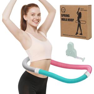 Hula Hoops for Adults Weight Loss - 2.9 lbs. Its a Foldable & Portable Weighted Hula Hoop. This Spring Hula Hoop is Specially Made for Body - Shaping and Weight Loss, Silent Type. (Multicolored)