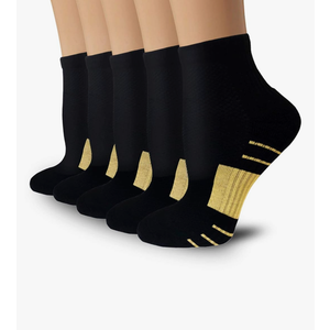 Only 2 Pairs Copper Compression Socks for Women & Men - Ankle Plantar Fasciitis Arch Support Running Socks for Athletic S/M