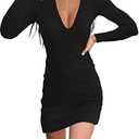 Samefar Womens Ribbed Scoop Neck Sleeveless Tank Dresses Basic Bodycon Mini Dress M