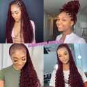 #99J Burgundy Human Braiding Hair Deep Wave Bulk 16 16 16 Inch Light Wine Red Deep Wave Braids Human Hair Extensions Unprocessed Virgin Remy Hair 3 Bundle 50 Gram Per Bundle