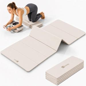 KEEP Foldable Yoga Mat, 7mm Thick TPE Non-Slip Fitness Mat for Home Gym