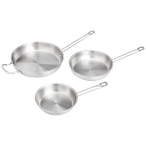 Amazon Basics 2-Piece Stainless Steel Aluminum-Clad Fry Pan Set with 9 1/2", and 12" (Previously AmazonCommercial brand)
