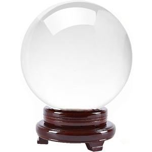 Amlong Crystal Clear Crystal Ball 8 inch (200mm) Diameter with Wooden Stand
