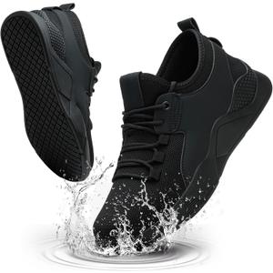 ulogu Steel Toe Shoes for Men Women Puncture Proof Non Slip Waterproof Work Safety Sneakers Comfortable Construction (6.5 Women/4.5 Men)