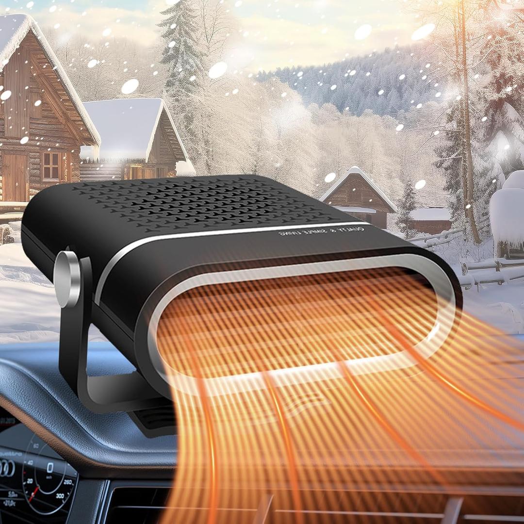 Upgraded Car Heater, Quick Heating and Cooling, Instant Defrosting and Defogging for 12V Plug in Cigarette Lighter, Windscreen Defogger for Vehicles Cars SUVs (CHEAT-0630)