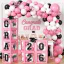 2026 Graduation Decorations, Graduation Decorations 2026 Pink Arch Kit Boxes With Letters 2026 Grad for Middle School High School College ect.