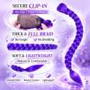 24 Inch Long Purple Braid Ponytail Extensions Pre Stretched Purple Hair Extensions for Braids Easy Clip in Ponytail for Teen Cosplay Halloween Costume(24 Inch)