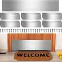 Therwen 5 Sets 8 x 36 Inches Silver Door Kick Plate for Exterior Doors, Satin Aluminum Kick Plates with Screws for Wood Metal Interior/Exterior Anti Scratch Door Protection