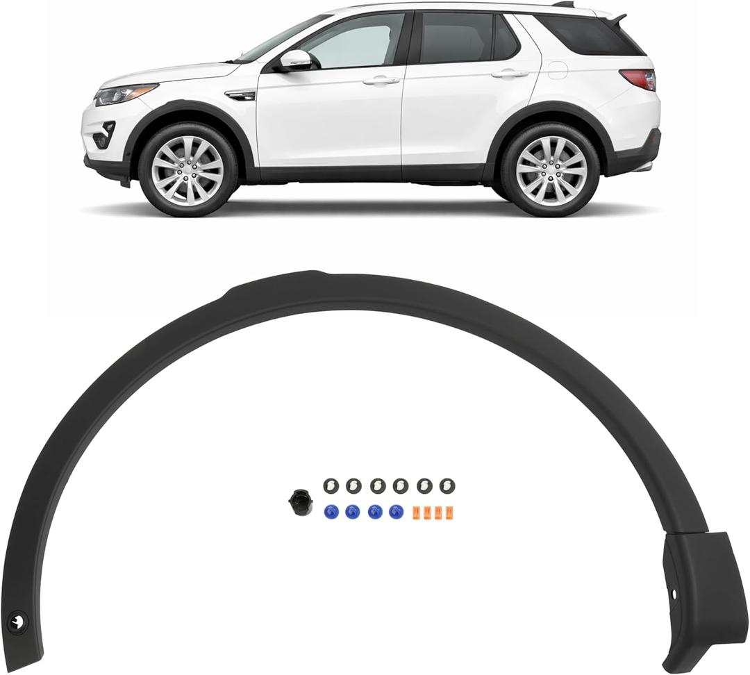 ALMULOO Front Left Fender Flares Compatible with 2015-2017 Land Rover Discovery Sport With Sensor Hole Replacement for LR058527 LR058528, Wheel Arch Covers, Plastic PP Driver Side